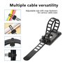 GPtzlei 80 Attaches Câbles Réglables Réutilisables, Clips de Gestion Câble Auto-Adhésifs en Nylon avec Adhésif Fort - Organiseur
