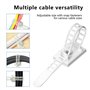 GPtzlei 80 Attaches Câbles Réglables Réutilisables, Clips de Gestion Câble Auto-Adhésifs en Nylon avec Adhésif Fort - Organiseur