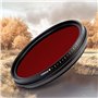 Filtre d'objectif Infrarouge, Calibre 58mm intégré 530-750nm Filtre de caméra Infrarouge réglable intégré pour la Photographie I