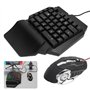 fasient1 Combinaison Clavier et Souris de Jeu, Clavier de Jeu RVB à Une Main, avec convertisseur Clavier et Souris, Adaptateur O