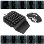 fasient1 Combinaison Clavier et Souris de Jeu, Clavier de Jeu RVB à Une Main, avec convertisseur Clavier et Souris, Adaptateur O