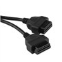 Yctze pour câble y OBD Câble d'extension OBD2, Voiture 16 Broches OBD2 OBDII mâle à Double Femelle Adaptateur Y-Splitter câble d