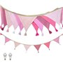 3 mètres Decoration lit cabane Fille，Guirlande lit cabane Fille，Guirlande Fanion，Guirlande Chambre Enfant， Drapeaux Guirlande li