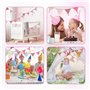 3 mètres Decoration lit cabane Fille，Guirlande lit cabane Fille，Guirlande Fanion，Guirlande Chambre Enfant， Drapeaux Guirlande li