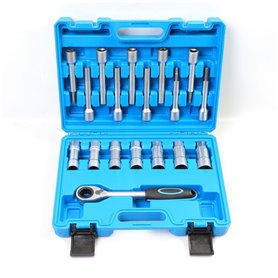 Bisenya 18 pièces d'outils de démontage d'amortisseur pour le montage et démontage de têtes amortisseurs et d'écrou de jambe de