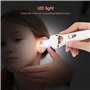 Nettoyer les oreilles, kit de retrait de cérumen, outil de nettoyage de l'oreille à LED, professionnel pince à épiler courbe dou