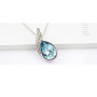 Crystalline Azuria Femme Ensemble Larmes Collier et Clous Boucles d'Oreilles 18ct Plaqué Or Blanc avec Cristaux océan Bleu