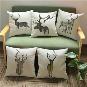 Taie d'oreiller 5 pièces Ensemble Renne de noël tête décoration de la Maison canapé Oreiller canapé crème Lin Lin cerf imprimé A Taie d'oreiller 5 pièces Ensemble Renne de noël tête décoration de la Maison canapé Oreiller canapé crème Lin Lin cerf imprimé A