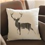 Taie d'oreiller 5 pièces Ensemble Renne de noël tête décoration de la Maison canapé Oreiller canapé crème Lin Lin cerf imprimé A