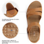 Ortho+rest Sandales Femme été de Marche avec Support de la Voûte Plantaire et Massage, Confortable Sandales Orthopédiques