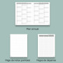 POPRUN Agenda 2025 2026 Semainier Vertical 22 x 16,5cm D'Août 2025 à Déc 2026-17 Mois Planner Scolaire - Couverture Souple en PU