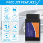 teasteam OBDII Universel Bluetooth Diagnostic Outil pour Scanner Diagnostic Auto OBD, Lisez et Effacez Les Codes Erreurs Compati