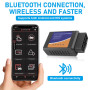 teasteam OBDII Universel Bluetooth Diagnostic Outil pour Scanner Diagnostic Auto OBD, Lisez et Effacez Les Codes Erreurs Compati