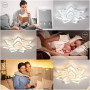 Yuanfenghua Moderne Lustre Salon LED Dimmable, Luminaire Plafonnier avec Télécommande, Changement de Couleur, 10 têtes/Ø 85 cm