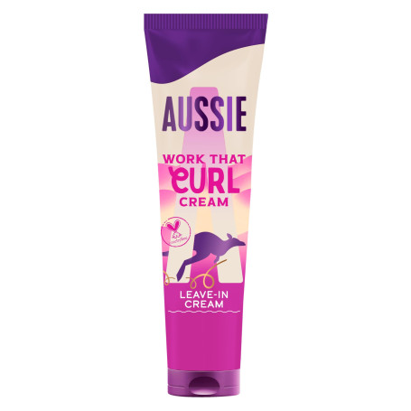 Aussie Work That Curl Crème 160ml, Crème Sans Rinçage pour Définir et Hydrater Cheveux Bouclés et Ondulés, Douceur et Hydratatio