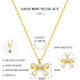 Kinretixia Chaîne avec nœud en or plaqué or 14 carats avec grand pendentif en oxyde de zirconium, collier élégant pour toutes le