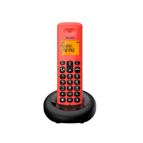 ALCATEL E260 - Téléphone Fixe sans Fil DECT - Design Compact - Grand Écran Rétroéclairé - Mains Libres - Fonction Blocage des Ap