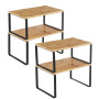 SONGMICS Étagère à Épices, Lot de 4, Organisateur de Placard, Étagère de Rangement de Cuisine Extensible, Porte-épices Empilable