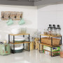 SONGMICS Étagère à Épices, Lot de 4, Organisateur de Placard, Étagère de Rangement de Cuisine Extensible, Porte-épices Empilable