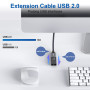 RAVIAD Câble Rallonge USB 2.0 2M, Câble Extension USB 2.0 Mâle A vers Femelle A Nylon Tressé Compatible pour Clé USB, Hub USB, D