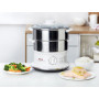Tefal, Cuiseur vapeur, Cuisson saine, Bols en acier inoxydable, Empilables, Minuterie, Arrêt automatique, Pièces lavables au lav