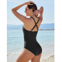 FemiChic Maillot de Bain Transbronzant Femme 1 Piece Grande Taille Ventre Plat Maillot'de Bain Une Pièce Ronde Amincissant Push 