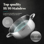 CAZUELA con tapa de acero INOX 22cm, WECOOK! PRO