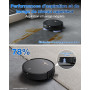 ECOVACS T50 Max Pro Omni Robot Aspirateur Laveur, 18500Pa amélioré par T30S Pro, Brosse latérale et serpillière Extensibles, Ajo