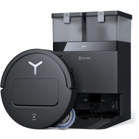 ECOVACS T50 Pro Omni Robot Aspirateur Laveur avec Station, 15000Pa amélioré par T30 Pro Omni, Brosse latérale et serpillière Ext