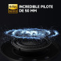OneOdio Casque Audio Filaire DJ Piano Guitare avec Micro, Hi-Res Audio Extra Basse Son, Léger Confort Pliable Casques avec Share
