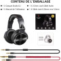 OneOdio Casque Audio Filaire DJ Piano Guitare avec Micro, Hi-Res Audio Extra Basse Son, Léger Confort Pliable Casques avec Share