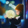 Lampe Lune 3D EXTSUD Veilleuse LED 15CM Dimmable 16 Couleurs avec Télécommande et Interrupteur Tactile USB Rechargeable Lampe de