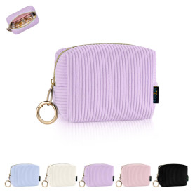 Mini Trousse Maquillage Femme en Velours Côtelé épais Pochette Maquillage Fille Sac de Rangement à Cosmétique Makeup Rouge à Lev
