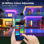 Ruban LED, Led Chambre, RGB Bande Contrôlé par APP Bluetooth ou Télécommande 44 Touches, Synchroniser avec Rythme de Musique, Ba