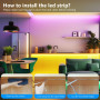 Ruban LED, Led Chambre, RGB Bande Contrôlé par APP Bluetooth ou Télécommande 44 Touches, Synchroniser avec Rythme de Musique, Ba