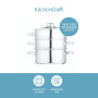 Kitchen Craft Cuiseur vapeur 3 niveaux Transparent 16 cm