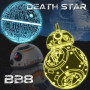 Star Wars Lampe 3D Illusion Veilleuse, Led 3d Lampe Hologramme avec 16 Couleurs Changeantes et Télécommande, Cadeaux de Noël pou