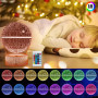Star Wars Lampe 3D Illusion Veilleuse, Led 3d Lampe Hologramme avec 16 Couleurs Changeantes et Télécommande, Cadeaux de Noël pou
