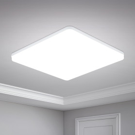 Yafido Plafonnier LED 48W 30cm, Lampe de Plafond Carrée 4320 Lumen, Blanc Froid 6500K, Luminaires Intérieur pour Salon, Cuisine,