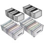 Lot de 4 boîtes de rangement, pliables, en maille, organisateur de garde-robe, pour jean, pantalons, chemises, soutiens-gorge et