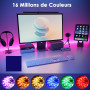 HOVVIDA Ruban LED 10M, 1 Rouleau, 30 LED/Mètre, 24V RVB Bande LED, 300 LED, APP et Télécommande, Synchronisation de la Musique, 