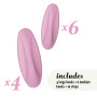 Command Crochets Adhésifs Couleur Lilas - 10 crochets (4 grands, 6 moyens) & 16 languettes adhésives (8 grandes, 8 moyennes) - A