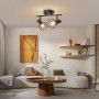Dehobo Plafonnier Industriel Spots et Rails de Spots Noir, Plafonnier 2 Spots LED Orientable avec Douille E14, Spots de Plafond 
