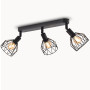 ANWIO Plafonnier Spots, 3 Spots de Plafond Led Intérieurs Base E14, Spots de Plafond Noirs avec Base Rectangulaire, Spots de Pla