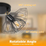 Dehobo Plafonnier Spot Orientable avec Douille E14 - Style Rétro Spots de Plafond - Plafonnier Led Cuisine 2 Spots Noir - plafon