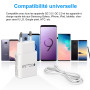 Type-C Chargeur Rapide pour Samsung Galaxy A15 A16 A14 A13 A12 4G/5G A05S A04S A33, A56 A55 A54 A53 A36 A35 A26 A25 A23 A32 S25 