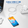 Type-C Chargeur Rapide pour Samsung Galaxy A15 A16 A14 A13 A12 4G/5G A05S A04S A33, A56 A55 A54 A53 A36 A35 A26 A25 A23 A32 S25 