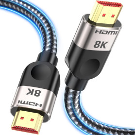 Southlight Câble HDMI 2.1 7,5 m [8K @ 60 Hz, 4K @ 120 Hz144 Hz, 48 Gbps] Ultra haute vitesse 7680P eARC HDCP 2.2&2.3 DTS:X Dynam