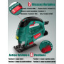 HYCHIKA Scie Sauteuse 800W, Avec Moteur en Cuivre Puissant, 800-3000SPM Tours par Minute Avec 7 Vitesses Variables, 0-3 Ensemble