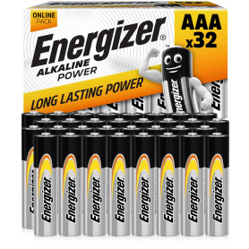 Energizer Alkaline Power - Piles AAA (Lot de 32) - Alcaline 1,5V - Énergie Longue durée - Idéales pour Les appareils du Quotidie